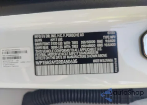 2024 Porsche Cayenne Coupe из США, поврежденный, VIN WP1BA2AY2RDA50635